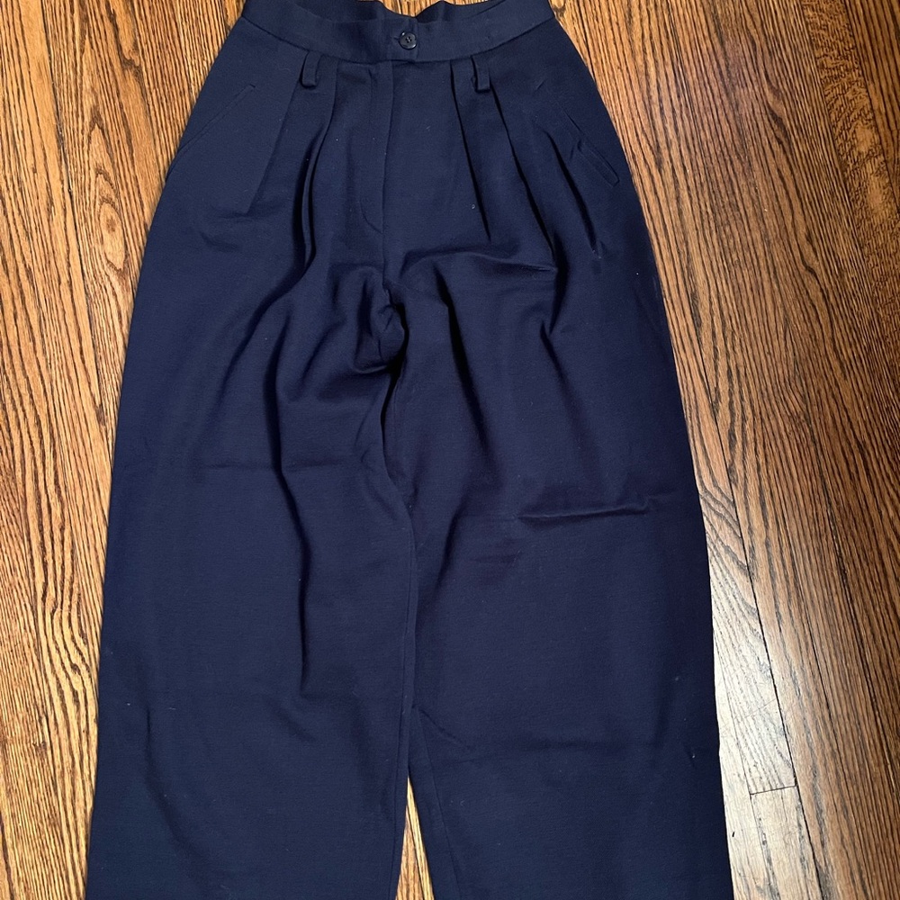 Sonia Rykiel Navy Pleated Trousers